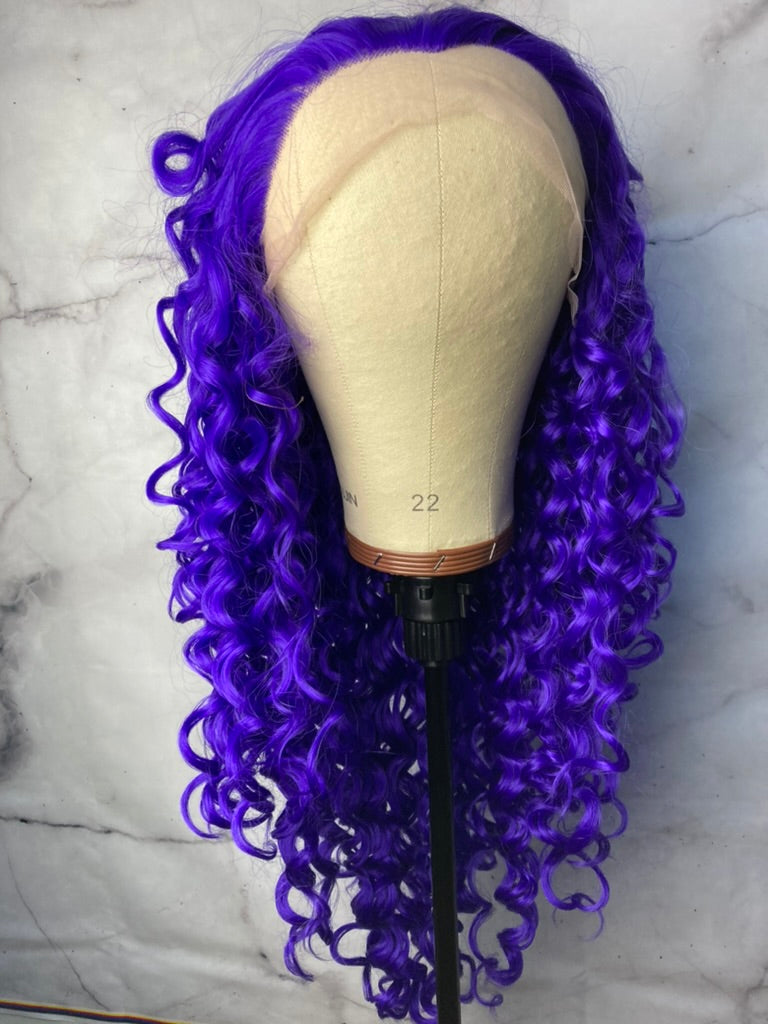 Kinky Violet Wig Lace Front Cosplay Wig