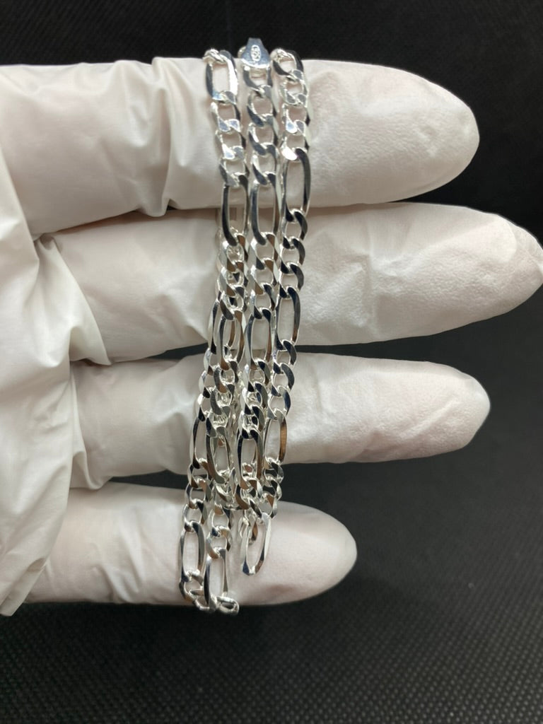 Genuine 925 Sterling Silver Italian Shiny Crucifix Cross 5mm Link Chain 