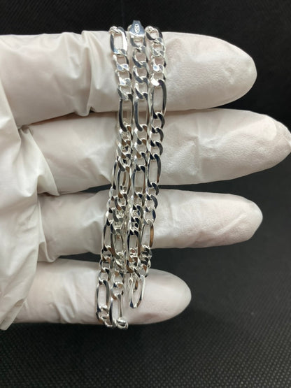 Genuine 925 Sterling Silver Italian Shiny Crucifix Cross 5mm Link Chain 