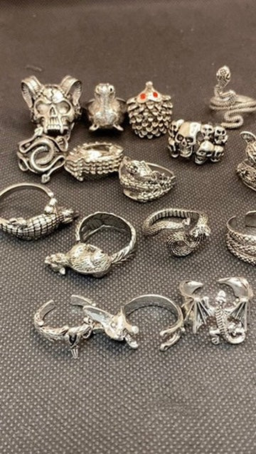 bikers jewelrys,bikers rings,Gothic Open Rings Set
 