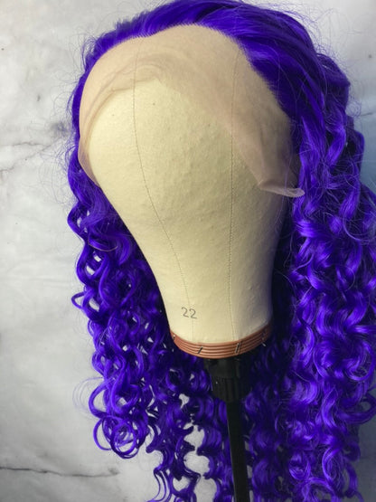 Kinky Violet Wig Lace Front Cosplay Wig