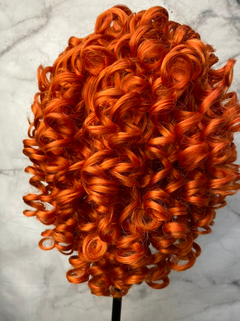 Orange Wig,Bright Copper Hair,Short Bob Wig,Curly Wigs for Women,Short Orange Wig,Wig With Bangs,Costume Wig,Ginger Hair Wig,Drag Queen Wig