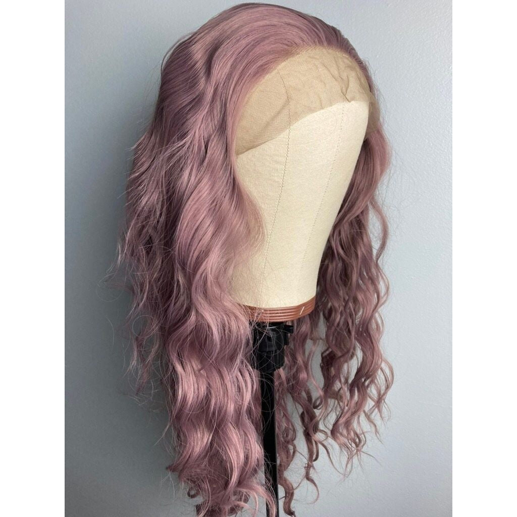 Pink Wig,Dark Pink Wig,Ash Pink Lace Wig,Pastel Pink Wig,Lace Front Pink Wig,Long Lace Front Wig For Women,Drag Performer Wigs,Cosplay Wig