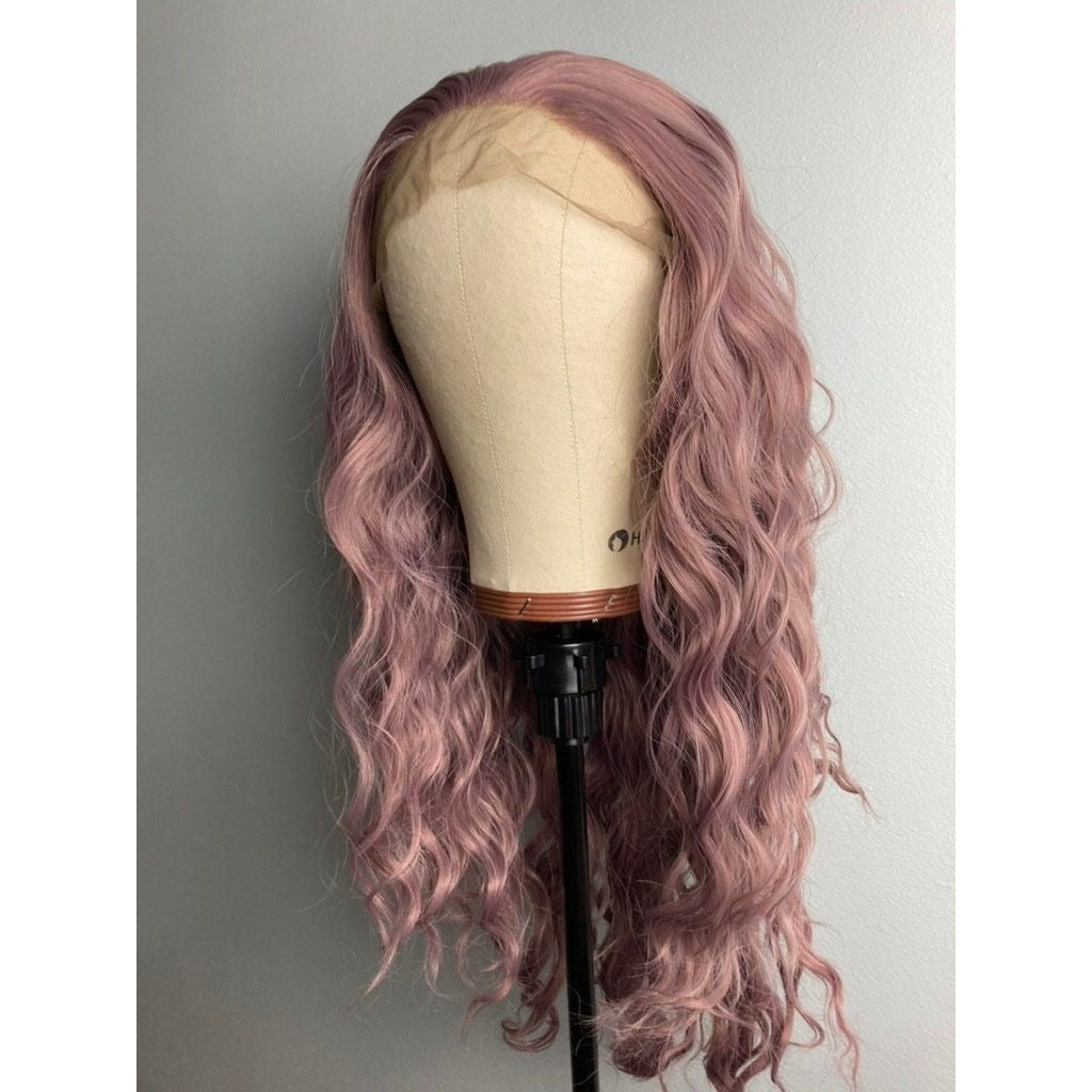 Pink Wig,Dark Pink Wig,Ash Pink Lace Wig,Pastel Pink Wig,Lace Front Pink Wig,Long Lace Front Wig For Women,Drag Performer Wigs,Cosplay Wig
