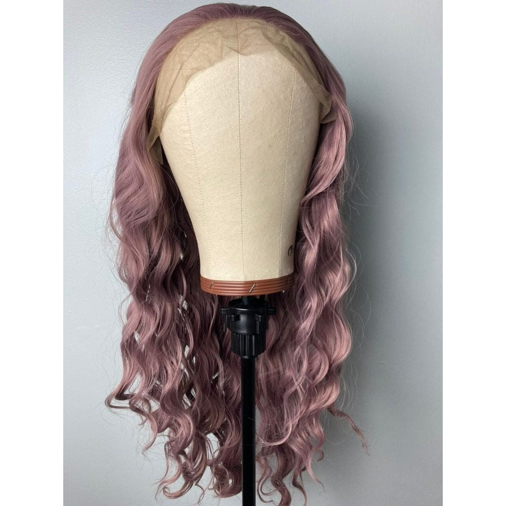 Pink Wig,Dark Pink Wig,Ash Pink Lace Wig,Pastel Pink Wig,Lace Front Pink Wig,Long Lace Front Wig For Women,Drag Performer Wigs,Cosplay Wig
