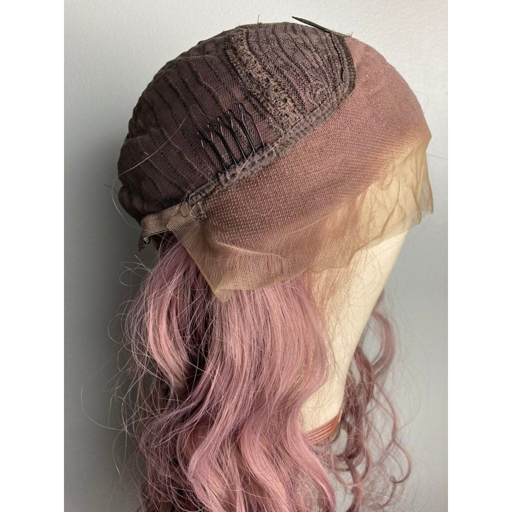 Pink Wig,Dark Pink Wig,Ash Pink Lace Wig,Pastel Pink Wig,Lace Front Pink Wig,Long Lace Front Wig For Women,Drag Performer Wigs,Cosplay Wig