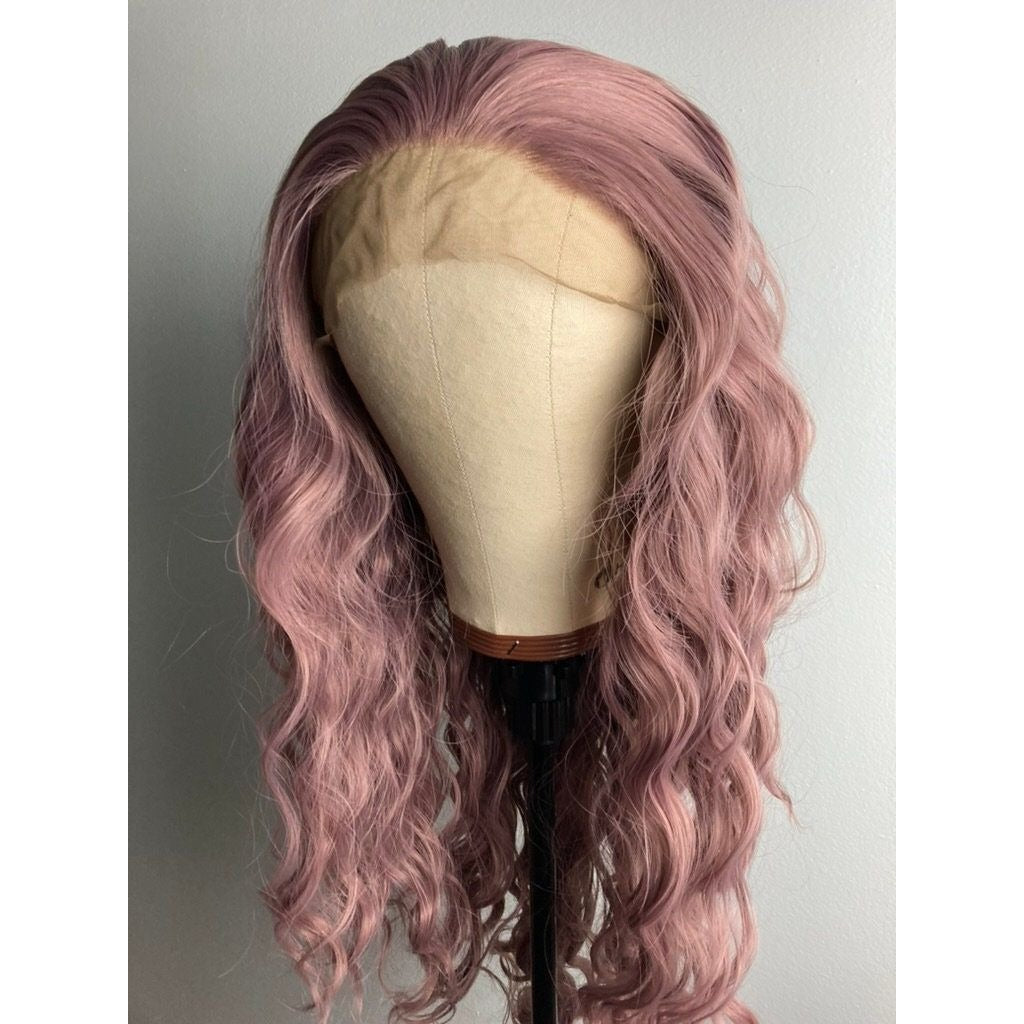 Pink Wig,Dark Pink Wig,Ash Pink Lace Wig,Pastel Pink Wig,Lace Front Pink Wig,Long Lace Front Wig For Women,Drag Performer Wigs,Cosplay Wig