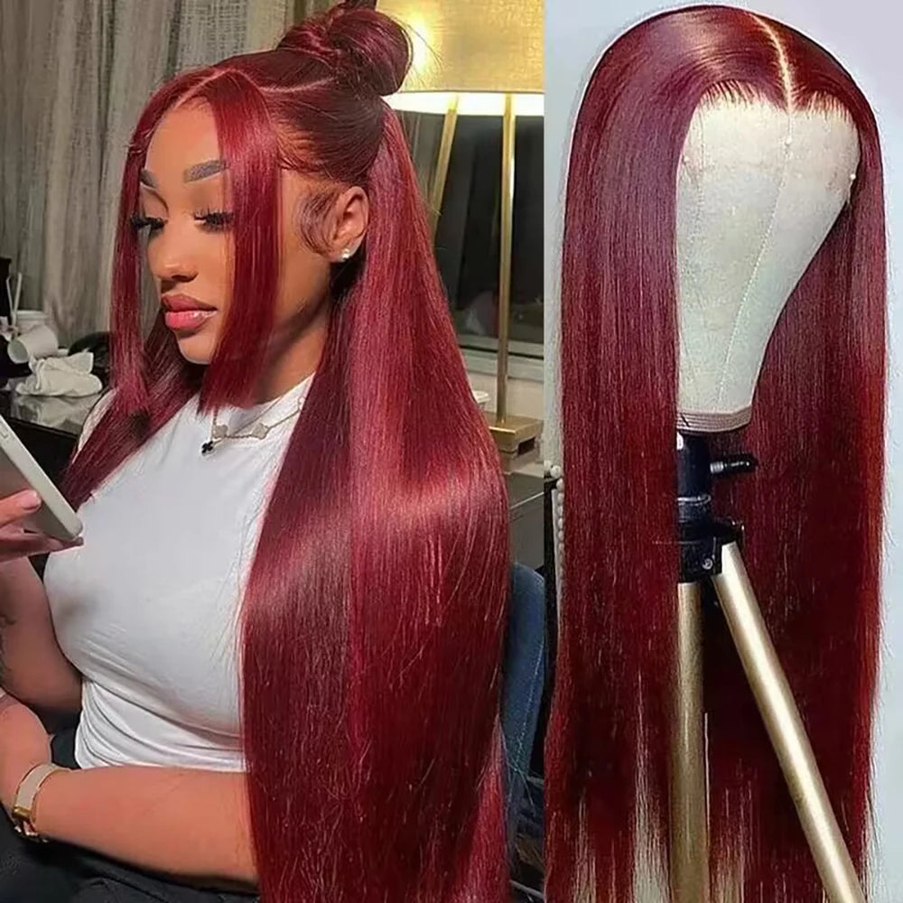 Burgundy 13x4 & 13x6 HD Lace Frontal Human Hair Wig