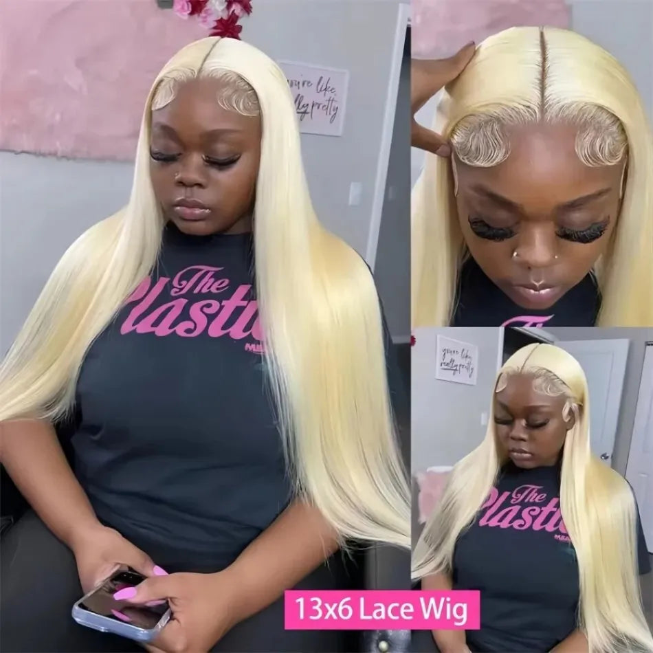 250 Density 613 Blonde Straight Lace Front Wig