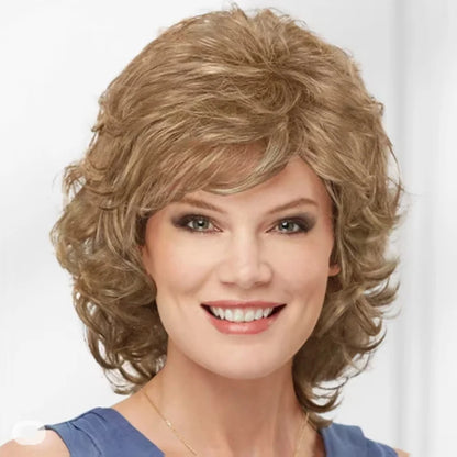 Short Curly Wig with Bangs – Synthetic