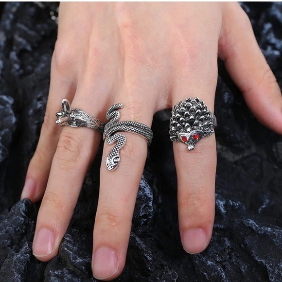 16Pcs Punk Rings Set