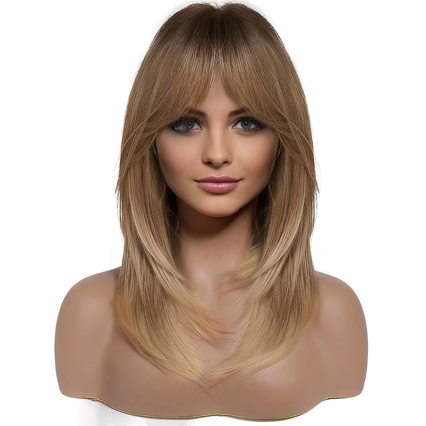 Layered Synthetic Hair Wigs with Bang