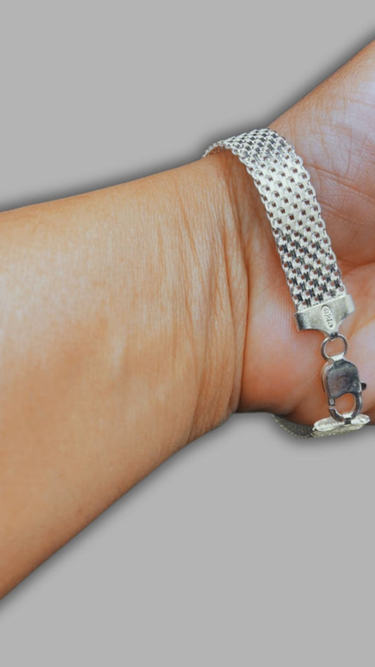 925 Silver Mesh Link Bracelet