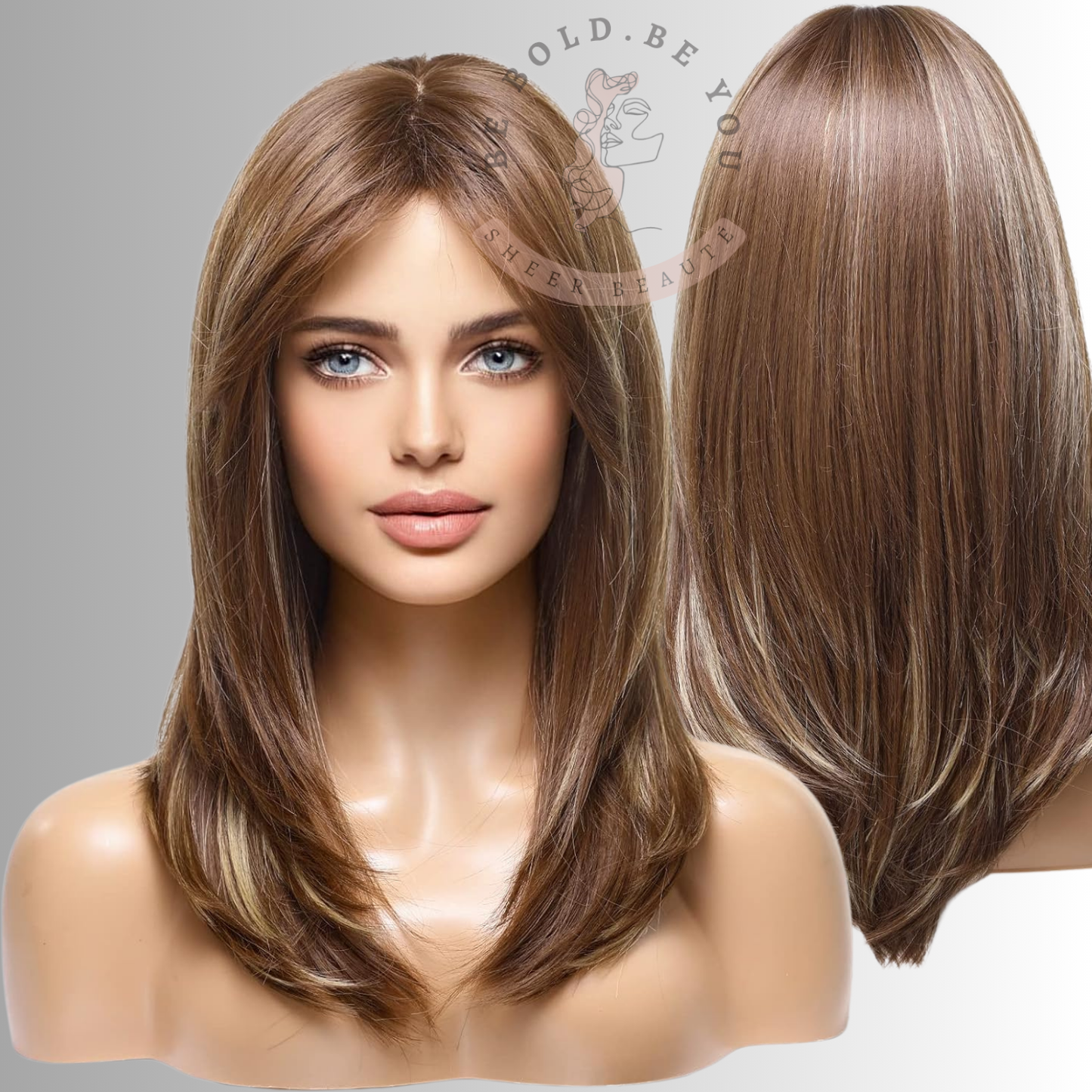 Layered Synthetic Hair Wigs with Bang