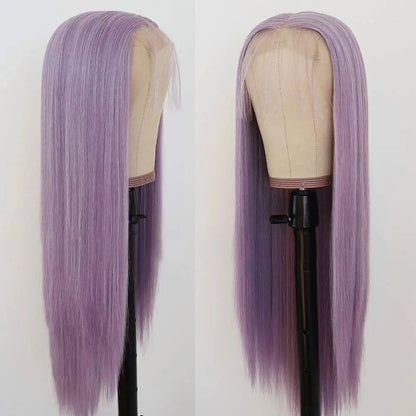 Purple Long Straight Middle Part Wig
