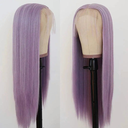 Purple Long Straight Middle Part Wig