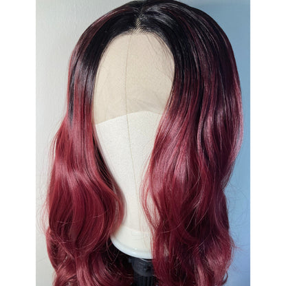Long Curly Ombre Wine Red Lace Front Wigs|Trending Hair Styles