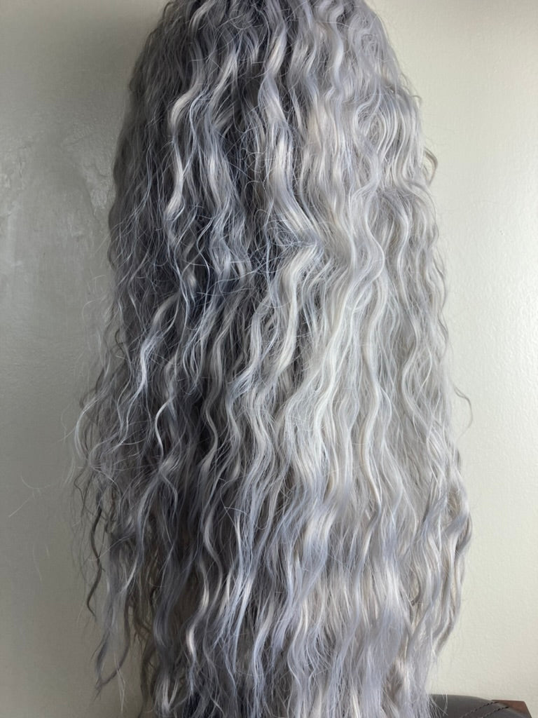 Grey Wig Gray Wig -Curly 13x4 Lace Front Wig