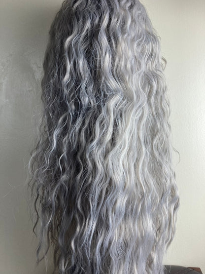 Grey Wig Gray Wig -Curly 13x4 Lace Front Wig