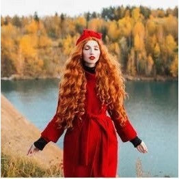 Ginger Orange Loose Wave Curly Non Lace Wigs