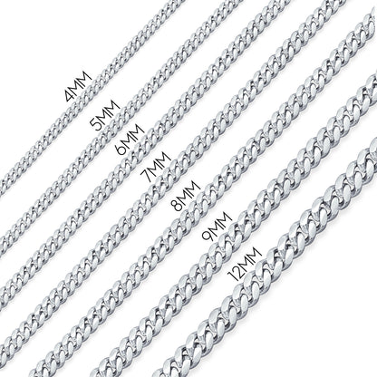 Heavy Solid .925 Sterling Silver Franco Square Link Gauge Necklace For Men 