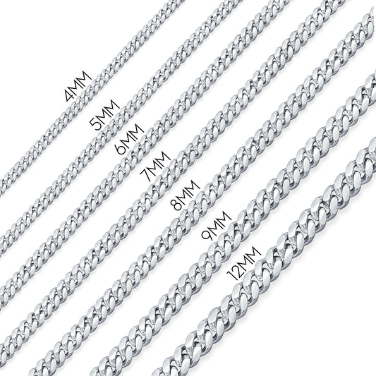 Heavy Solid .925 Sterling Silver Franco Square Link Gauge Necklace For Men 