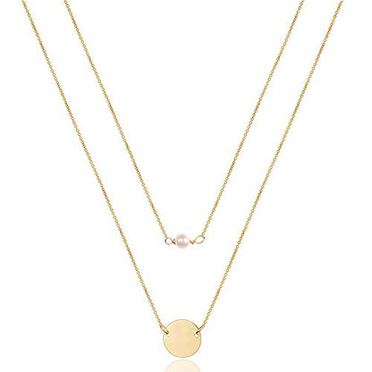 Turandoss Dainty Layering Pearls Necklace