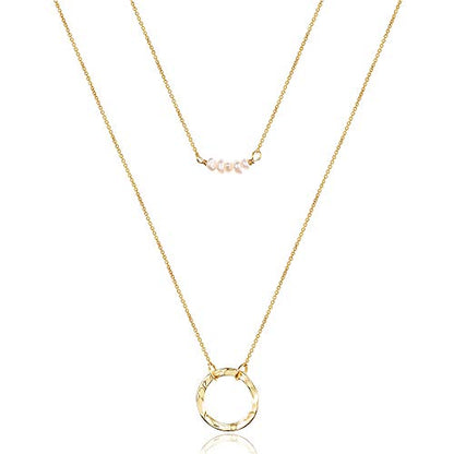 Turandoss Dainty Layering Pearls Necklace