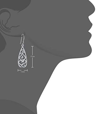 925 Sterling Silver Earrings, Filigree Teardrop Earrings