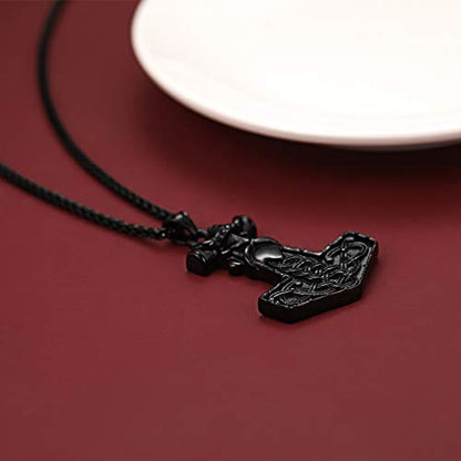 Norse Vikings Odin Necklace Mens Stainless Steel Nordic