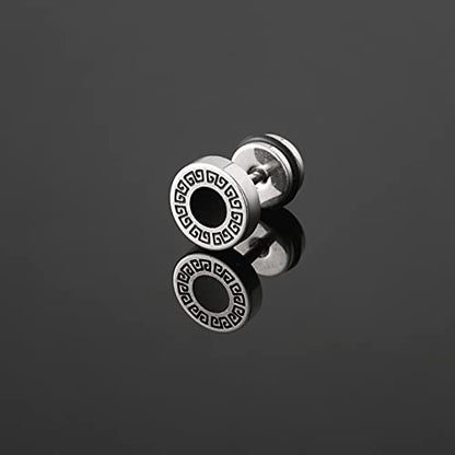8 Pairs PUNK Black Stainless Steel Stud Earrings