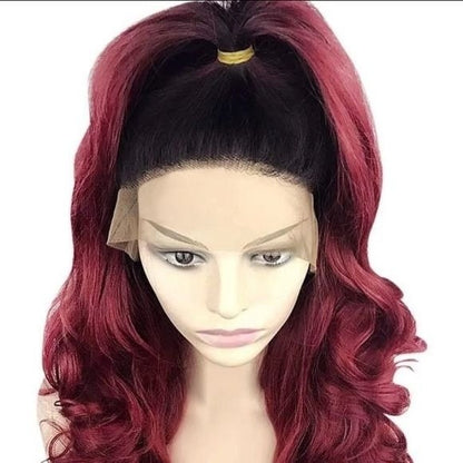 Long Curly Ombre Wine Red Lace Front Wigs|Trending Hair Styles