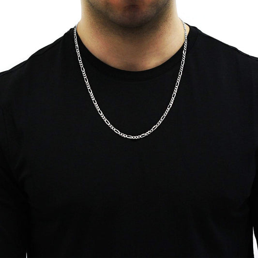Authentic Solid Sterling Silver 4MM Figaro Link Chain|.925 Sterling Silver