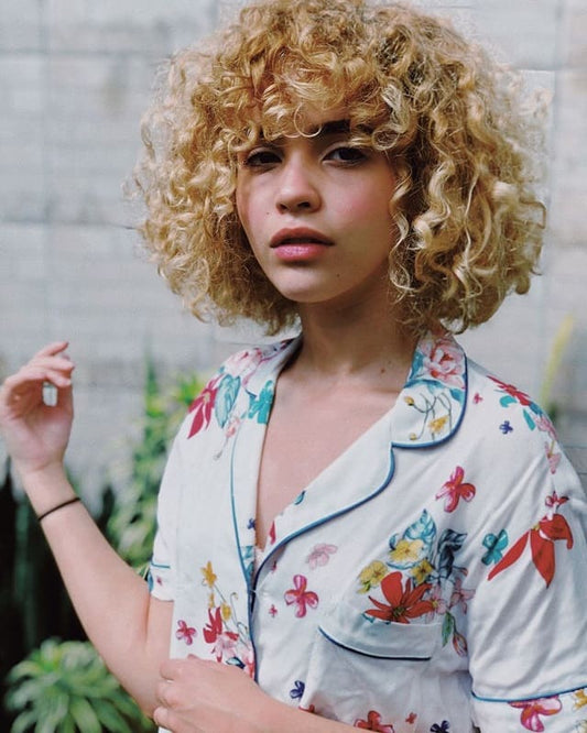 Short Bob Curly Wig With Bangs