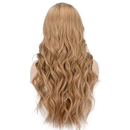 Long Wavy Ash Blonde Lace Front Wig