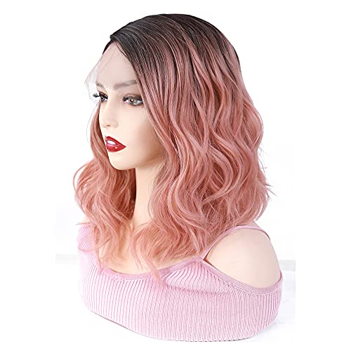 Bob Ombre Pink Lace Front Wig