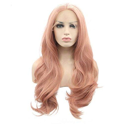 Pink Wavy Lace Front Wig