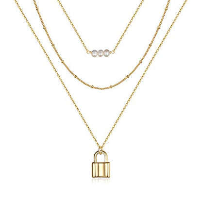 Turandoss Dainty Layering Pearls Necklace