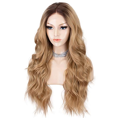 Long Wavy Ash Blonde Lace Front Wig