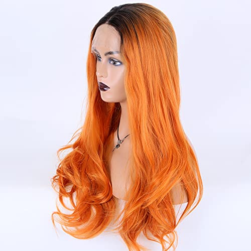 13×4 Ginger Orange Wavy Lace Wigs