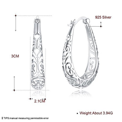 Vintage 925 Sterling Silver Small Hoop Earrings- Women Girls