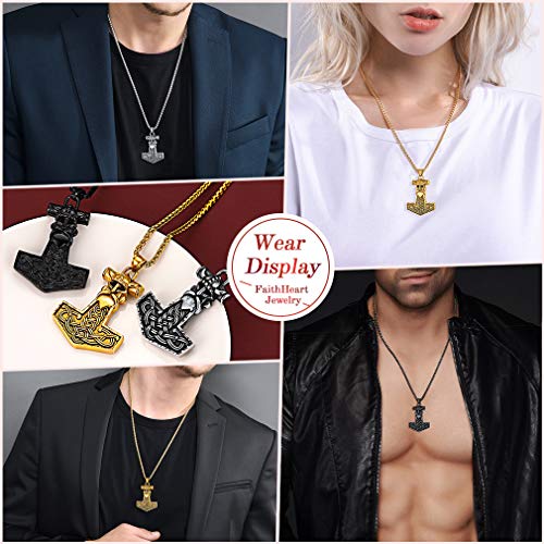 Norse Vikings Odin Necklace Mens Stainless Steel Nordic