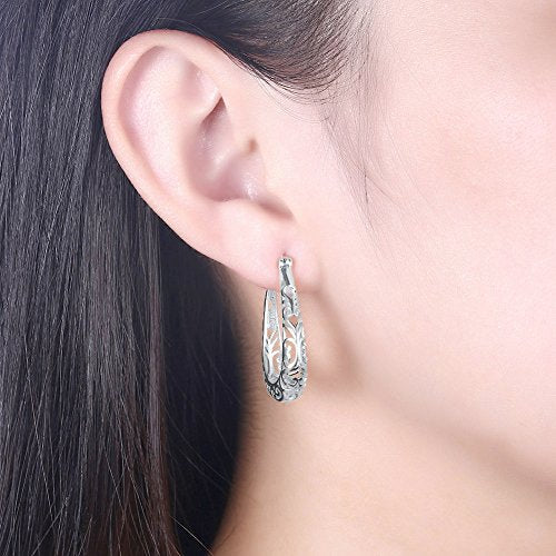 Vintage 925 Sterling Silver Small Hoop Earrings- Women Girls