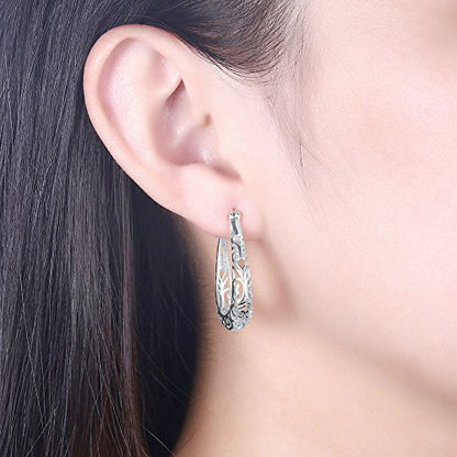 Vintage 925 Sterling Silver Small Hoop Earrings- Women Girls