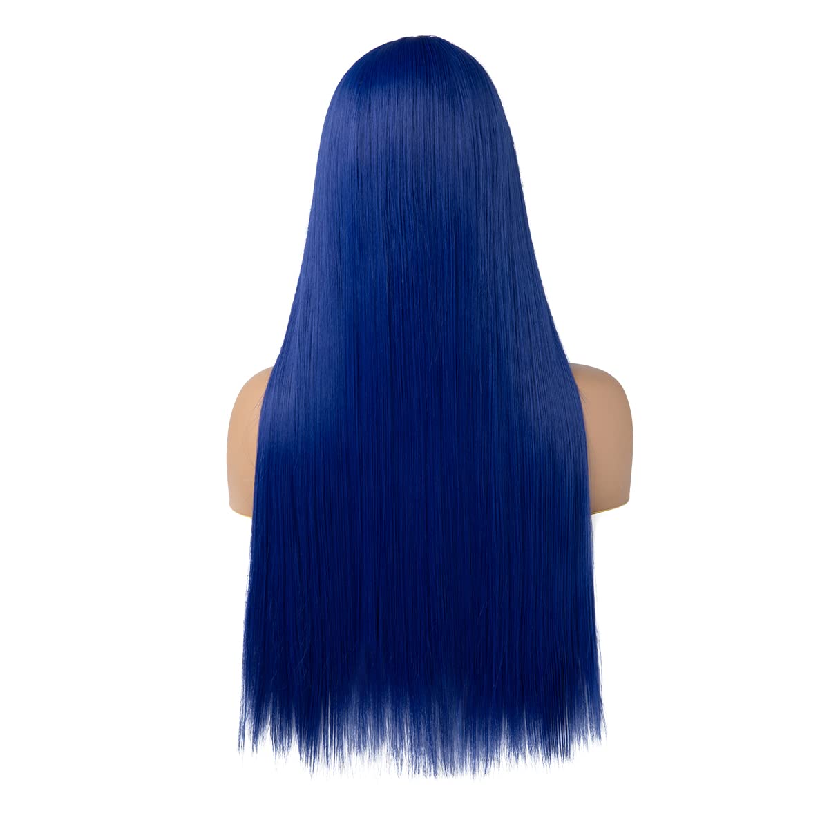 Long Straight Blue Lace Front Wig