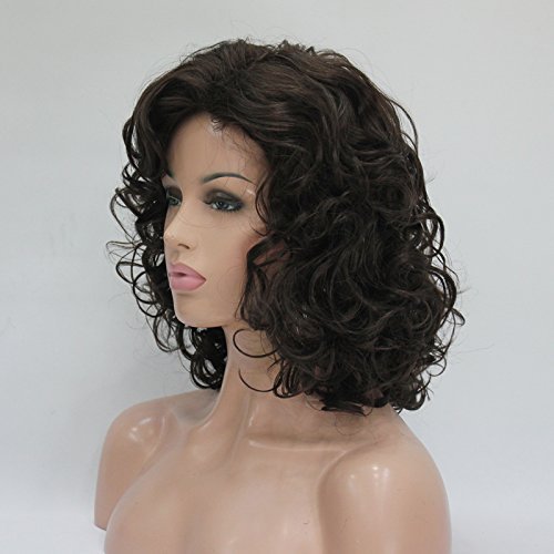 #6 Chestnut Brown Short Bob Curly Hair Wig