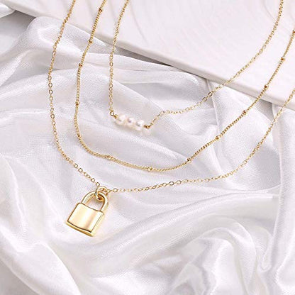 Turandoss Dainty Layering Pearls Necklace