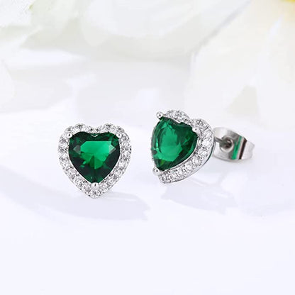 White Gold Plated Cubic Zirconia Earrings Studs