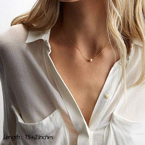 Turandoss Dainty Layering Pearls Necklace