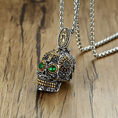 Stainless Steel Gothic Skeleton Necklace